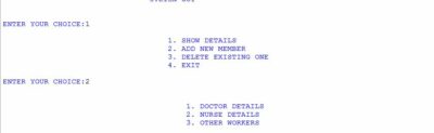 Hospital Management System Python Project Class 12 CBSE Python