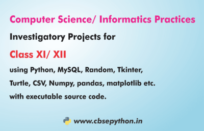 Class 12 Computer Science Project In Python CBSE Python