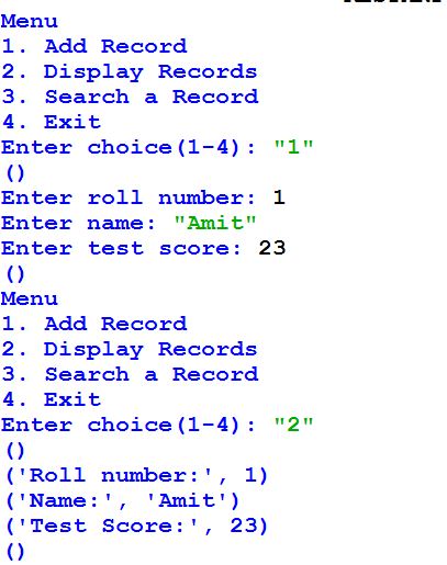 program in Python that asks the user to add display and search records