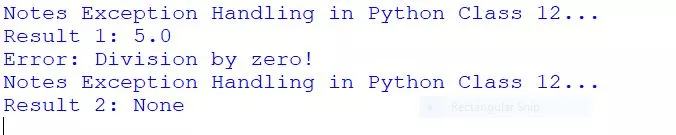 Exception Handling in Python Class 12 Notes